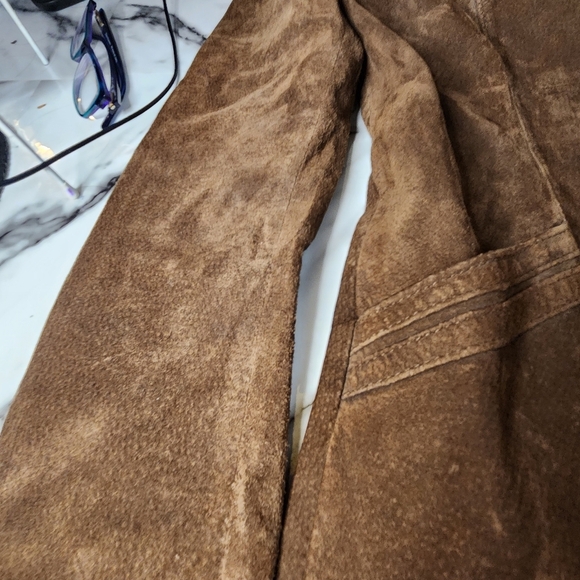 BROWN SUEDE FAUX SUEDE JACKET WOMENS SIZE SMALL - Picture 11 of 16